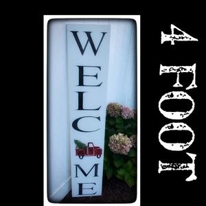 Little Red Truck Christmas Porch Sign